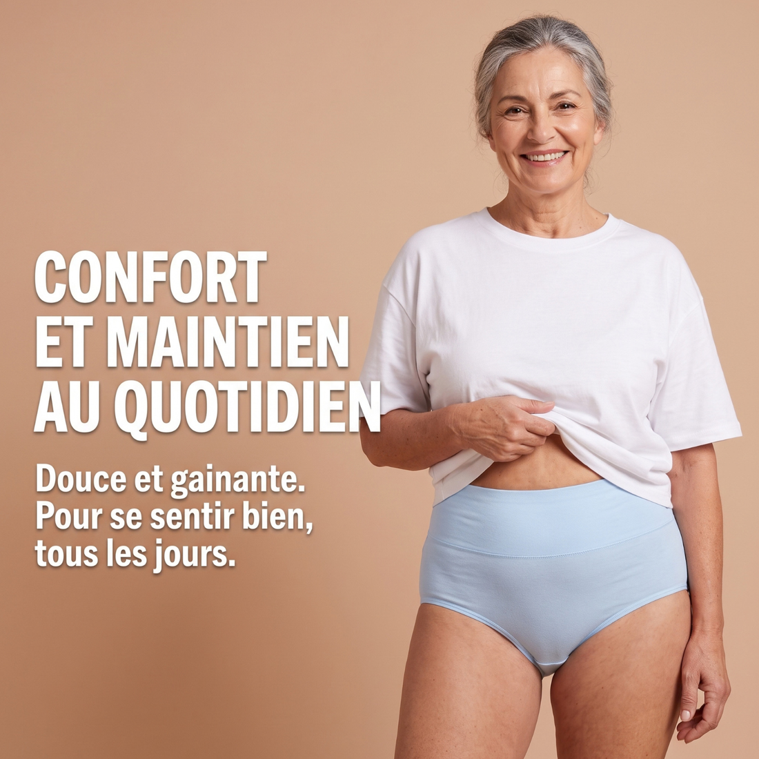 Culotte taille haute gainante en coton – Confort & silhouette